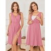 image:imageEkouaer Maternity Nursing Gown and Robe Set Labor Delivery Nightgowns  Birthing Hospital Gowns Skinfriendly Postpartum Clothes Split Front Flap Elastic Waistline Perfect for Pregnant MommasCoral Pink