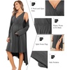 image:imageEkouaer Maternity Nursing Gown and Robe Set Labor Delivery Nightgowns  Birthing Hospital Gowns Skinfriendly Postpartum Clothes Split Front Flap Elastic Waistline Perfect for Pregnant MommasDarkgrey