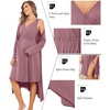 image:imageEkouaer Maternity Nursing Gown and Robe Set Labor Delivery Nightgowns  Birthing Hospital Gowns Skinfriendly Postpartum Clothes Split Front Flap Elastic Waistline Perfect for Pregnant MommasGrey Red