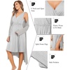 image:imageEkouaer Maternity Nursing Gown and Robe Set Labor Delivery Nightgowns  Birthing Hospital Gowns Skinfriendly Postpartum Clothes Split Front Flap Elastic Waistline Perfect for Pregnant MommasLight Grey Stripe