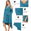 image:imageEkouaer Maternity Nursing Gown and Robe Set Labor Delivery Nightgowns  Birthing Hospital Gowns Skinfriendly Postpartum Clothes Split Front Flap Elastic Waistline Perfect for Pregnant MommasBlue Green