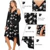 image:imageEkouaer Maternity Nursing Gown and Robe Set Labor Delivery Nightgowns  Birthing Hospital Gowns Skinfriendly Postpartum Clothes Split Front Flap Elastic Waistline Perfect for Pregnant MommasBlack Pink Flower