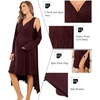 image:imageEkouaer Maternity Nursing Gown and Robe Set Labor Delivery Nightgowns  Birthing Hospital Gowns Skinfriendly Postpartum Clothes Split Front Flap Elastic Waistline Perfect for Pregnant MommasMaroon
