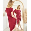 image:imageEkouaer Nightgowns for Women Short Sleeve Night Gowns Plus Size Night Shirt  Loungewear Plus Size Night ShirtSoft Sleep ShirtCasual Night dress for SleepingDaily WearBwine Red