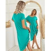 image:imageEkouaer Nightgowns for Women Short Sleeve Night Gowns Plus Size Night Shirt  Loungewear Plus Size Night ShirtSoft Sleep ShirtCasual Night dress for SleepingDaily WearBaqua Green