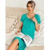 image:imageEkouaer Nightgowns for Women Short Sleeve Night Gowns Plus Size Night Shirt  Loungewear Plus Size Night ShirtSoft Sleep ShirtCasual Night dress for SleepingDaily WearBaqua Green