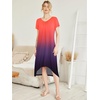 image:imageEkouaer Nightgowns for Women Short Sleeve Night Gowns Plus Size Night Shirt  Loungewear Plus Size Night ShirtSoft Sleep ShirtCasual Night dress for SleepingDaily WearTie Dye Red  Purple
