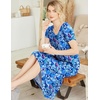 image:imageEkouaer Nightgowns for Women Short Sleeve Night Gowns Plus Size Night Shirt  Loungewear Plus Size Night ShirtSoft Sleep ShirtCasual Night dress for SleepingDaily WearTie Dye Dark Blue
