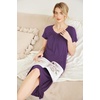 image:imageEkouaer Nightgowns for Women Short Sleeve Night Gowns Plus Size Night Shirt  Loungewear Plus Size Night ShirtSoft Sleep ShirtCasual Night dress for SleepingDaily WearBpurple