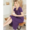image:imageEkouaer Nightgowns for Women Short Sleeve Night Gowns Plus Size Night Shirt  Loungewear Plus Size Night ShirtSoft Sleep ShirtCasual Night dress for SleepingDaily WearBpurple