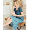 image:imageEkouaer Nightgowns for Women Short Sleeve Night Gowns Plus Size Night Shirt  Loungewear Plus Size Night ShirtSoft Sleep ShirtCasual Night dress for SleepingDaily WearFlower Branch
