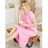 image:imageEkouaer Nightgowns for Women Short Sleeve Night Gowns Plus Size Night Shirt  Loungewear Plus Size Night ShirtSoft Sleep ShirtCasual Night dress for SleepingDaily WearBpink