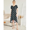 image:imageEkouaer Nightgowns for Women Short Sleeve Night Gowns Plus Size Night Shirt  Loungewear Plus Size Night ShirtSoft Sleep ShirtCasual Night dress for SleepingDaily WearBlue Floral