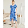 image:imageEkouaer Nightgowns for Women Short Sleeve Night Gowns Plus Size Night Shirt  Loungewear Plus Size Night ShirtSoft Sleep ShirtCasual Night dress for SleepingDaily WearTie Dye Dark Blue