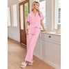 image:imageEkouaer Pajamas for Women Set Button Up Soft Pjs Short Sleeve Lounge Sets  Cute Ruffle SleeveNotch CollarSide PocketsComfy Lightweight FabricIdeal for Daily WearPostpartumPartyPink