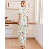 image:imageEkouaer Pajamas for Women Set Button Up Soft Pjs Short Sleeve Lounge Sets  Cute Ruffle SleeveNotch CollarSide PocketsComfy Lightweight FabricIdeal for Daily WearPostpartumPartyGreen Cocktail Glass