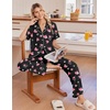 image:imageEkouaer Pajamas for Women Set Button Up Soft Pjs Short Sleeve Lounge Sets  Cute Ruffle SleeveNotch CollarSide PocketsComfy Lightweight FabricIdeal for Daily WearPostpartumPartyBlack With Pink Hearts