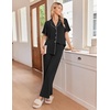 image:imageEkouaer Pajamas for Women Set Button Up Soft Pjs Short Sleeve Lounge Sets  Cute Ruffle SleeveNotch CollarSide PocketsComfy Lightweight FabricIdeal for Daily WearPostpartumPartyBlack