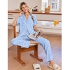 image:imageEkouaer Pajamas for Women Set Button Up Soft Pjs Short Sleeve Lounge Sets  Cute Ruffle SleeveNotch CollarSide PocketsComfy Lightweight FabricIdeal for Daily WearPostpartumPartyBlue Stripes Bow