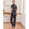 image:imageEkouaer Pajamas for Women Set Button Up Soft Pjs Short Sleeve Lounge Sets  Cute Ruffle SleeveNotch CollarSide PocketsComfy Lightweight FabricIdeal for Daily WearPostpartumPartyBlack With Pink Hearts