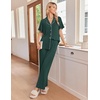 image:imageEkouaer Pajamas for Women Set Button Up Soft Pjs Short Sleeve Lounge Sets  Cute Ruffle SleeveNotch CollarSide PocketsComfy Lightweight FabricIdeal for Daily WearPostpartumPartyDark Green