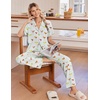 image:imageEkouaer Pajamas for Women Set Button Up Soft Pjs Short Sleeve Lounge Sets  Cute Ruffle SleeveNotch CollarSide PocketsComfy Lightweight FabricIdeal for Daily WearPostpartumPartyGreen Cocktail Glass