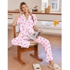 image:imageEkouaer Pajamas for Women Set Button Up Soft Pjs Short Sleeve Lounge Sets  Cute Ruffle SleeveNotch CollarSide PocketsComfy Lightweight FabricIdeal for Daily WearPostpartumPartyPink Bow
