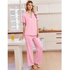 image:imageEkouaer Pajamas for Women Set Button Up Soft Pjs Short Sleeve Lounge Sets  Cute Ruffle SleeveNotch CollarSide PocketsComfy Lightweight FabricIdeal for Daily WearPostpartumPartyPink