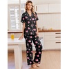 image:imageEkouaer Pajamas for Women Set Button Up Soft Pjs Short Sleeve Lounge Sets  Cute Ruffle SleeveNotch CollarSide PocketsComfy Lightweight FabricIdeal for Daily WearPostpartumPartyBlack With Pink Hearts