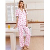 image:imageEkouaer Pajamas for Women Set Button Up Soft Pjs Short Sleeve Lounge Sets  Cute Ruffle SleeveNotch CollarSide PocketsComfy Lightweight FabricIdeal for Daily WearPostpartumPartyPink Bow