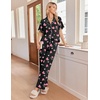 image:imageEkouaer Pajamas for Women Set Button Up Soft Pjs Short Sleeve Lounge Sets  Cute Ruffle SleeveNotch CollarSide PocketsComfy Lightweight FabricIdeal for Daily WearPostpartumPartyBlack With Pink Hearts