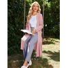 image:imageEkouaer Robe for Women Long Knit Kimono Bathrobe Soft Lightweight Sleepwear  Bath Robe with Pockets Cozy Loungewear 2026 Long Sleeves Inner and Fixed Outer Tie Mid Calf Robe for Sleep Shower TravelPink