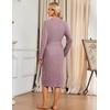 image:imageEkouaer Robe for Women Long Knit Kimono Bathrobe Soft Lightweight Sleepwear  Bath Robe with Pockets Cozy Loungewear 2026 Long Sleeves Inner and Fixed Outer Tie Mid Calf Robe for Sleep Shower TravelDusty Rose