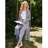 image:imageEkouaer Robe for Women Long Knit Kimono Bathrobe Soft Lightweight Sleepwear  Bath Robe with Pockets Cozy Loungewear 2026 Long Sleeves Inner and Fixed Outer Tie Mid Calf Robe for Sleep Shower TravelDim Gray