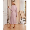 image:imageEkouaer Robes for Women Long Knit Bathrobe Soft Lightweight Kimono Robes  Womens Long Robes Soft Long Sleeve BathRobes with Pockets Ladies Mid Calf Length Casual Sleepwear with Inner Tie Outer Belt1pink