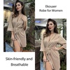 image:imageEkouaer Women Robes Knee Length Kimono Bathrobe Lightweight Soft Sleepwear  34 Sleeve Vneck Pocket Modern Trim Ideal Gift for Pregnancy Bridesmaid GiftsKhaki