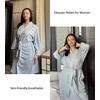 image:imageEkouaer Women Robes Knee Length Kimono Bathrobe Lightweight Soft Sleepwear  34 Sleeve Vneck Pocket Modern Trim Ideal Gift for Pregnancy Bridesmaid Gifts1 Light Gray