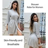 image:imageEkouaer Women Robes Knee Length Kimono Bathrobe Lightweight Soft Sleepwear  34 Sleeve Vneck Pocket Modern Trim Ideal Gift for Pregnancy Bridesmaid Gifts1 Light Gray