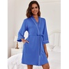 image:imageEkouaer Women Robes Knee Length Kimono Bathrobe Lightweight Soft Sleepwear  34 Sleeve Vneck Pocket Modern Trim Ideal Gift for Pregnancy Bridesmaid GiftsBlue