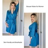 image:imageEkouaer Women Robes Knee Length Kimono Bathrobe Lightweight Soft Sleepwear  34 Sleeve Vneck Pocket Modern Trim Ideal Gift for Pregnancy Bridesmaid Gifts1 Turquoise