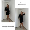 image:imageEkouaer Women Robes Knee Length Kimono Bathrobe Lightweight Soft Sleepwear  34 Sleeve Vneck Pocket Modern Trim Ideal Gift for Pregnancy Bridesmaid Gifts1black