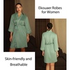 image:imageEkouaer Women Robes Knee Length Kimono Bathrobe Lightweight Soft Sleepwear  34 Sleeve Vneck Pocket Modern Trim Ideal Gift for Pregnancy Bridesmaid Gifts1 Celadon Green