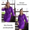 image:imageEkouaer Women Robes Knee Length Kimono Bathrobe Lightweight Soft Sleepwear  34 Sleeve Vneck Pocket Modern Trim Ideal Gift for Pregnancy Bridesmaid Gifts1 Purple