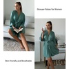 image:imageEkouaer Women Robes Knee Length Kimono Bathrobe Lightweight Soft Sleepwear  34 Sleeve Vneck Pocket Modern Trim Ideal Gift for Pregnancy Bridesmaid Gifts1 Celadon Green