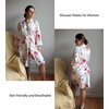 image:imageEkouaer Women Robes Knee Length Kimono Bathrobe Lightweight Soft Sleepwear  34 Sleeve Vneck Pocket Modern Trim Ideal Gift for Pregnancy Bridesmaid GiftsCharming Rose