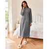 image:imageEkouaer Women Zipper Robe Long Sleeves House Coat Soft Bathrobe Housecoat  Easy ZipUp Bath Robe with Pockets Ultra Soft and Lightweight Fabric CalfLengthDark Gray