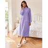 image:imageEkouaer Women Zipper Robe Long Sleeves House Coat Soft Bathrobe Housecoat  Easy ZipUp Bath Robe with Pockets Ultra Soft and Lightweight Fabric CalfLengthLight Purple