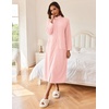 image:imageEkouaer Women Zipper Robe Long Sleeves House Coat Soft Bathrobe Housecoat  Easy ZipUp Bath Robe with Pockets Ultra Soft and Lightweight Fabric CalfLengthAlight Pink