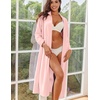 image:imageEkouaer Women Zipper Robe Long Sleeves House Coat Soft Bathrobe Housecoat  Easy ZipUp Bath Robe with Pockets Ultra Soft and Lightweight Fabric CalfLengthAlight Pink