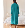 image:imageEkouaer Women Zipper Robe Long Sleeves House Coat Soft Bathrobe Housecoat  Easy ZipUp Bath Robe with Pockets Ultra Soft and Lightweight Fabric CalfLengthAteal
